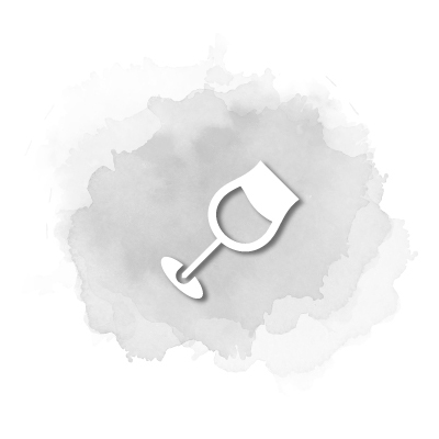 Stylized wine glass on watercolor background.