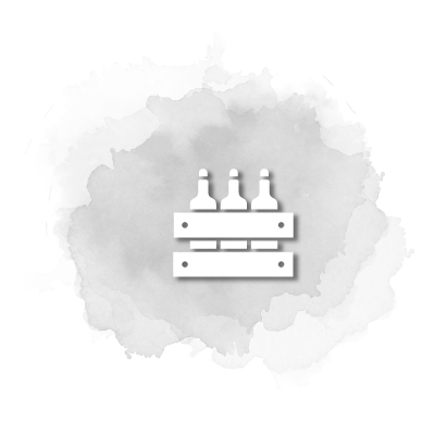 Wine bottles icon on watercolor background